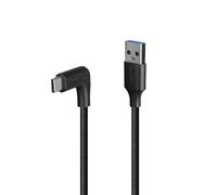 LINDY 0.5m USB Right Angled 90 degree USB C to USB A Charger Cable, USB 3.2, 10Gbps, Fast Charging Compatible with iPhone, Galaxy, Pixel,