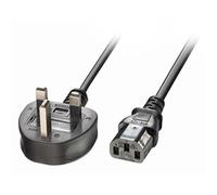 0.7m UK 3 Pin Plug to IEC C13 mains power Cable, Black
