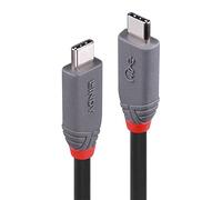 LINDY 0.8m USB 4 Type C Cable, Anthra Line, USB 4, Compatible with Thunderbolt 3, 40Gbps Data Transfer, PD 3.0 100W Charging, 8K@60Hz, Dual 4K Video