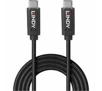 Lindy USB 3.2 Type-C Cable, 1.5m, 20Gbps Data Transfer, 100W Power Delivery, TPE Housing, Double Shielded, GRS Certified Recycled Material, Black