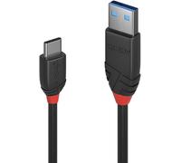 LINDY 1.5M USB 3.2 Type a to C Cable, 10Gbps, Black Line