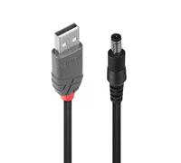 LINDY 70268 1.5m USB to 2.1mm Inner / 5.5mm Outer DC Cable,Black