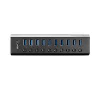 Lindy 10 Port USB 3.0 Hub with On/Off Switches USB 3.2 Gen 1 3.1 Gen 1 Type-B 50