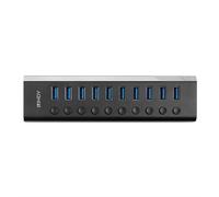Lindy 10 Port USB 3.0 Hub with On/Off Switches USB 3.2 Gen 1 3.1 Gen 1 Type-B 50