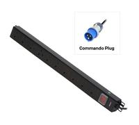 Lindy 10 Way UK Mains Sockets, Vertical PDU with Commando Plug