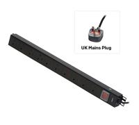 Lindy 10 Way UK Mains Sockets, Vertical PDU with UK Mains Plug