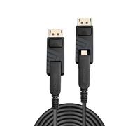 LINDY 100m Fibre Optic Hybrid Mini DisplayPort 1.4 Cable with Detachable DP Connectors