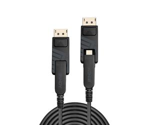 Lindy 100m Fibre Optic Hybrid Mini DisplayPort 1.4 Cable with Detachable DP Connectors