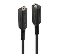 LINDY 10m Fibre Optic Hybrid Micro-HDMI 2.0 18G Cable with Detachable HDMI & DVI