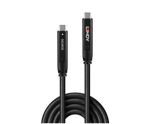 Lindy 10m USB 3.2 5Gbps & DP 1.4 Type C Fibre Optic Hybrid Cable 10m high-performance USB-C fibre optic cable for fast data, 4K video, and 60W power