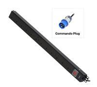 Lindy 12 Way UK Mains Sockets, Vertical PDU with Commando Plug
