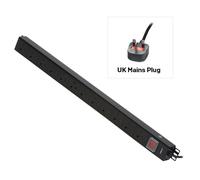 Lindy 12 Way UK Mains Sockets. Vertical PDU with UK Mains Plug