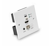 Lindy 150m Cat.6 HDMI 4K60 & Type C HDBaseT UK Wall Plate KVM Extender, Transmitter