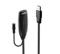 Lindy 15m USB 3.0 Active Extension Cable, Black