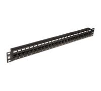 Lindy 19' CAT5e 1U 24 Port RJ-45 Patch Panel, Unshielded, Black