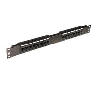 LINDY 19 Inch CAT6 1U 16 Port RJ-45 Patch Panel Unshielded Black