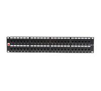 LINDY 19 Inch CAT6 2U 48 Port RJ-45 Patch Panel Unshielded Black