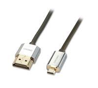 Lindy 1m CROMO Slimline High Speed HDMI to Micro HDMI 2.0 Cable with Ethernet, 4