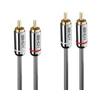 LINDY 1m Dual Phono Audio Cable, Cromo Line
