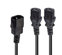 1m IEC Splitter Cable IEC C14 to 2 x IEC C13