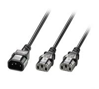 Lindy 1m IEC Splitter Cable IEC C14 to 2 x IEC C13