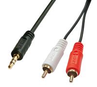 Lindy 35680 audio cable 1 m 3.5mm 2 x RCA Black