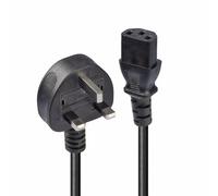 1m UK 3 Pin Plug to IEC C13 mains power Cable, Black