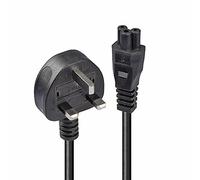 LINDY 1m UK 3 Pin Plug to IEC C5 "Cloverleaf" Power Cable, Black