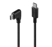 LINDY 1m USB 2.0 Type C Cable with 1 x 90° Right-Angle USB Type C Connector - Ideal for Tight Spaces, 60W power delivery for charging, 480Mbps Data Transfer, for laptop, tablet & mobile phones