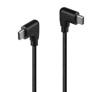 LINDY 1m USB 2.0 Type C Cable with Dual 90° Right-Angle Connectors - Ideal for Tight Spaces, 60W power delivery for charging, 480Mbps Data Transfer, for laptop, tablet & mobile phones