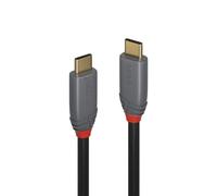 Lindy 1m USB 3.2 Type C to C Cable, 20Gbps, 5A, PD, Anthra Line