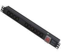 Lindy 1U 10 Way IEC Sockets. Horizontal PDU with UK Mains Plug