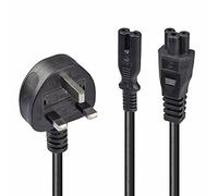 Lindy 2.5m UK 3 Pin Plug to IEC C5 & IEC C7 Splitter Extension Cable, Black