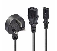 2.5m UK 3 Pin Plug to IEC C13 & IEC C7 Splitter Extension Cable, B