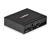 Lindy 2 Port 4K HDMI 10.2G Splitter, Splits a Single HDMI Source Across 2 4K Displays, Ultra HD 3840x2160@60Hz, EDID, HDCP 1.4, Sky, Virgin, Xbox, PlayStation, Blu Ray, PC, Set Top Box