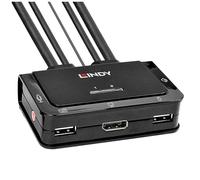 Lindy 2 Port DisplayPort 1.2, USB 2.0 & Audio Cable KVM Switch