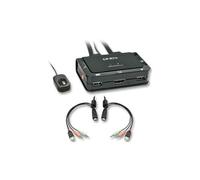 Lindy 2 Port HDMI 4K30 USB 2.0 and Audio Cable KVM Switch 1920 x 1080 pixels Black