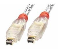 Lindy 25m Premium FireWire Cable - 4 Pin Male to 4 Pin Male, Transparent