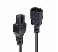 2m IEC C14 to IEC C15 'Hot Condition' Power Cable. Black