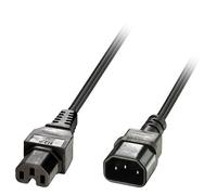 Lindy 2m IEC C14 to IEC C15 'Hot Condition' Power Cable Black. Cable length: 2 m Connector 1: C14 coupler Connector 2: C15 coupler Cable type: H05VV-F3G