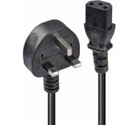 Lindy 2m Mains Power Cable UK 3 Pin Plug to IEC C13 Lead - Black