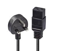 2m UK 3 Pin Plug to IEC C19 Power Cable. Black