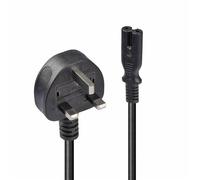Lindy 2m UK 3 Pin Plug To IEC C7 Mains Power Cable Black