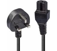 Lindy 2m UK Mains 3 Pin Plug to IEC C15 Power Cable Hot Conditioned Kettle Lead