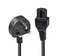 Lindy 2m UK Mains 3 Pin Plug to IEC C15 Power Cable Hot Conditioned Kettle Lead, Black