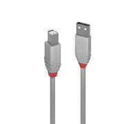 Lindy 2m USB 2.0 Type A to B Cable, Anthra Line, Grey