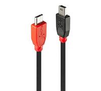 LINDY 2m USB OTG Cable - Black, Type Micro-B to Mini-B