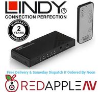 Lindy 3 Port HDMI 18G 4K 60Hz HDR Switch 3x1 HDMI Splitter