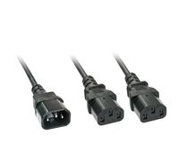 2m IEC Splitter Cable IEC C14 to 2 x IEC C13