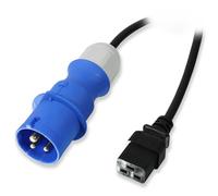 3m IEC C19 Power Lead, 16A Commando Plug, Black